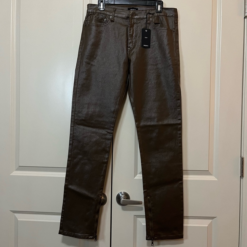 Forever 21 Men's Dark Brown Straight Jeans